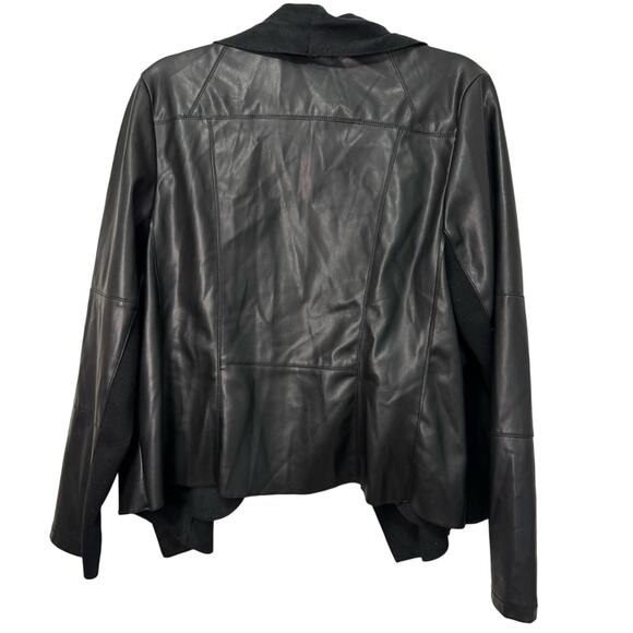 Bagatelle Open Black Front Faux Leather Jacket Women Size 1X Rocker Biker Casual - Picture 3 of 9